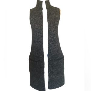 Ann Taylor Factory Petite Gray Knit Long Sweater Vest Sz S